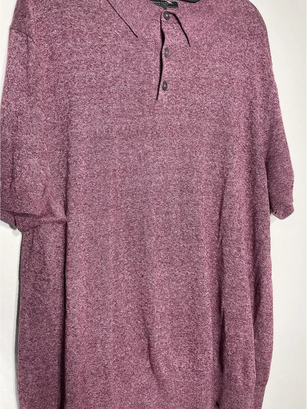 Banana Republic Silk-Linen Luxury Knit Polo Quiet Lux Resort